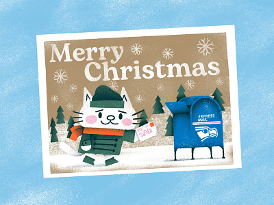 Rude Pets Club Christmas - Letters to Santa cat christmas cute design flat illustration merch design midcentury modern product design retro vintage