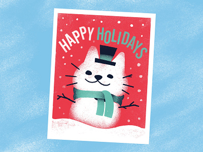 Rude Pets Club Christmas - Happy Holidays cat christmas cute design flat illustration merch design midcentury modern product design retro snowman vintage