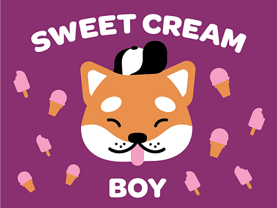 Sweet Cream Boy animal cute design dog ice cream illustration shibu