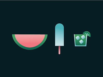 Summer Vibes design food fruit geometric illustration minimal mixed drinks summer