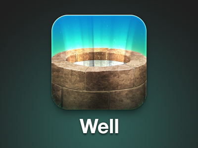 Well App Icon app brick icon ios iphone magic stone water well wish wishing