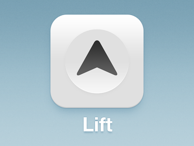 Lift App Icon app arrow button circle clean elevator icon ios iphone lift triangle white
