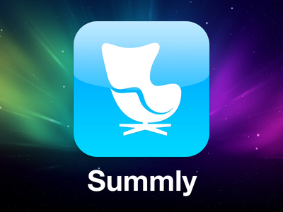 Summly App Icon app blue chair icon news summarize summary summly