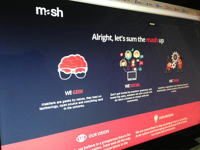 Mash Website blue company flat geek mash modern pink social startup ui ux violet