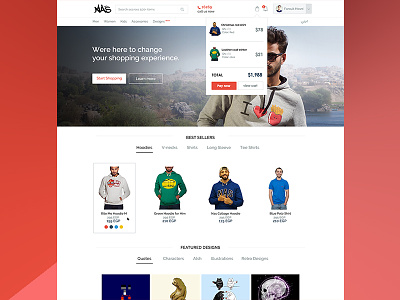NasTrends Homepage buy e commerce landing page payment red shopping ui ux