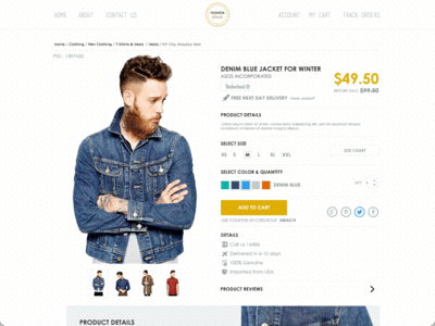 Product Page cart ecommerce fashion online purchase shopping showcase ui