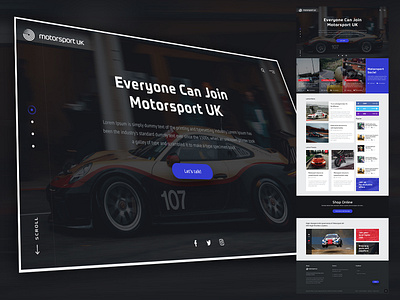 Motorsport UK - Landing Page UI Design branding clean design flat landing page design ui ux web website design