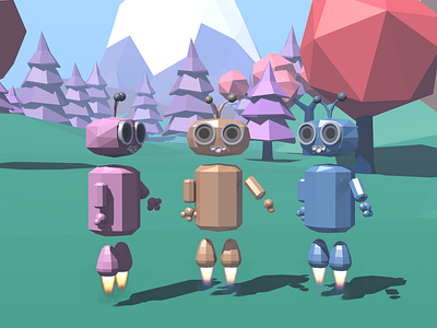 3D robot avatars avatar blender3d blender3dart character creation rendering