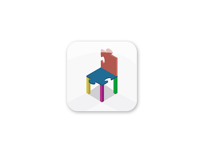 Puzzle chair app icon / logo