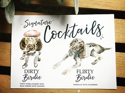 Signature cocktails for a couples reception