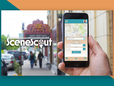 SceneScout - Mobile App Map Search film invision prototype sketchapp travel tv ui design ux design visual design