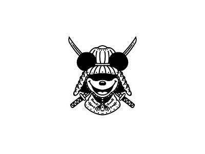 Samurai Mickey black and white ignorant mickey mouse samurai tattoo