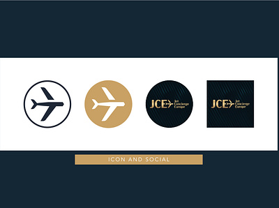 Ikon and social for Jet Concierge Europe branding gold icon icon design logo luxury luxury branding luxury design luxury logo prestige social socialmedia