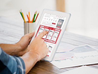 Zonwering Market UI ecommerce grey mobile onlinestore red tablet ui ui design ui designer