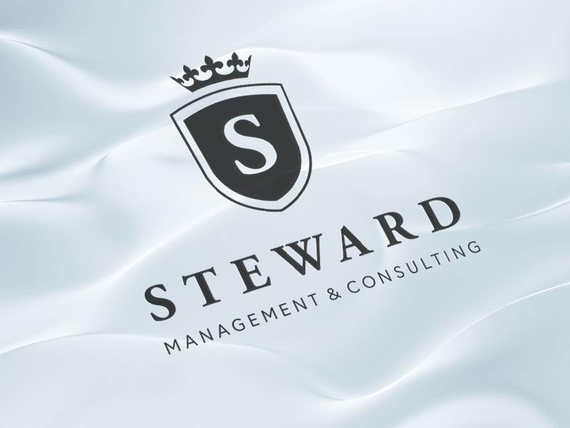 Steward Managment Consulting branding consulting corporate id design financial logo design logo designer luxury managment old fashion white