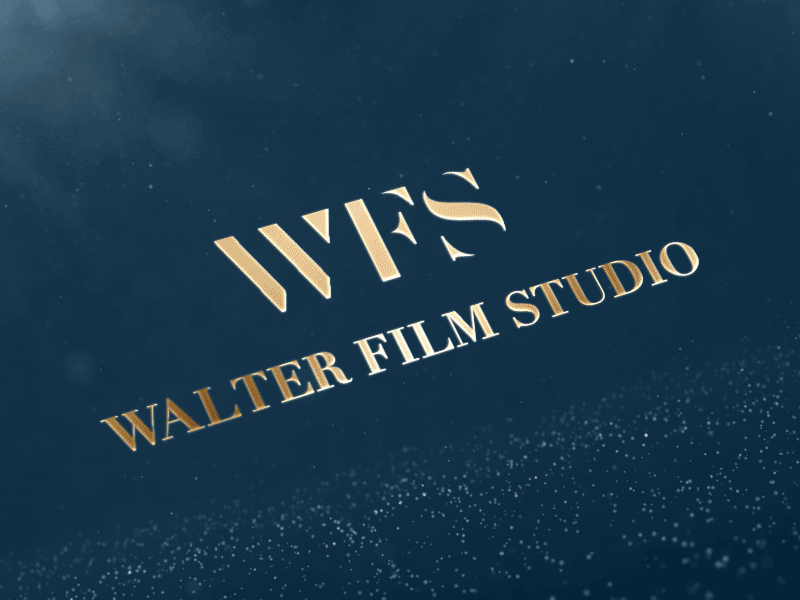 Walter Film Studio logo design blue branding designer logo elegant film gold logo logo animation logo designer luxury particles sheriff studio walter