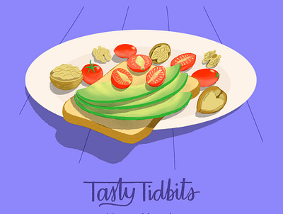 Tasty Tidbits breakfast healthyfood homework illustration illustration for motion motion design photoshop school of motion tasty tidbits vegan