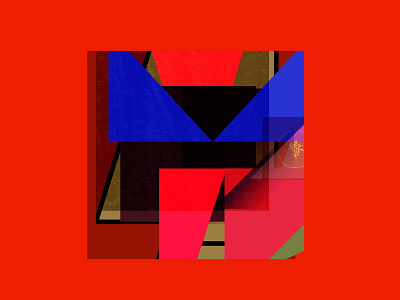 M geometric m red shapes