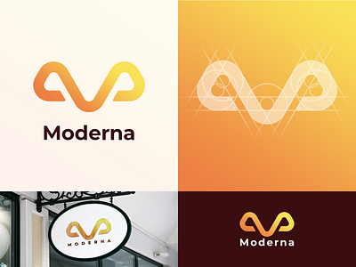 "Moderna" branding icon logo m m logo wave wave logo