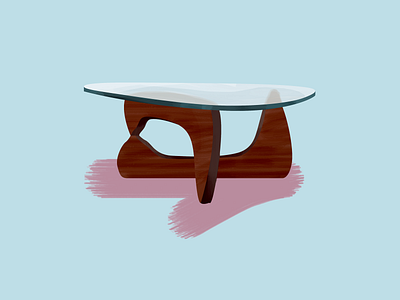 Isamu Noguchi—Noguchi Table 30daychallenge brushes furniture design gouache illustration isamu noguchi midcentury midcentury modern midcenturymodern noguchi table