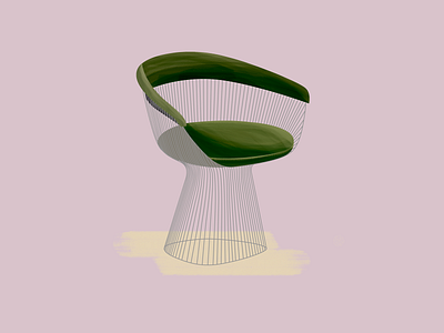 Warren Platner—Platner Chair 30daychallenge brushes chair design furniture design gouache illustration midcentury midcentury modern midcenturymodern platner