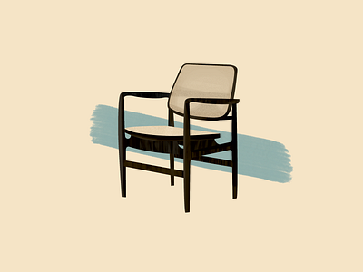 Sergio Rodrigues—Oscar Lounge Chair 30daychallenge brushes chair design furniture design gouache illustration lounge chair midcentury midcentury modern midcenturymodern oscar