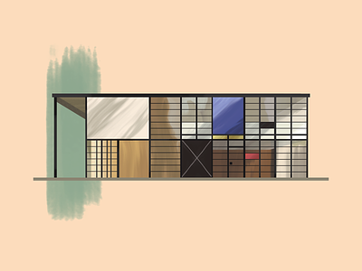 Charles & Ray Eames—Case Study House #8 30daychallenge architecture brushes case study home design gouache illustration los angeles midcentury midcentury modern midcenturymodern
