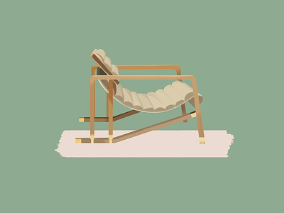 Eileen Gray—Transat Chair 30daychallenge brushes chair design eileen gray furniture design gouache illustration midcentury midcentury modern midcenturymodern transat
