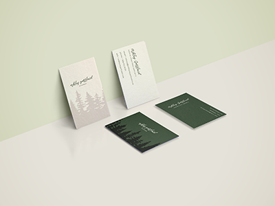 Into the Woods branding business card identity letterpress print