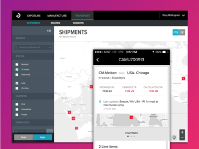 Transport- an app for logistic managers logistics map visualization mobile shipping web