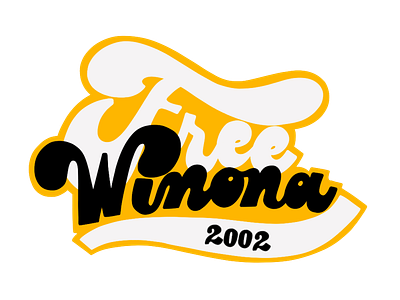 Free Winona! free winona handlettering illustration lettering lettering artist retro design retro lettering sticker sticker design winona ryder