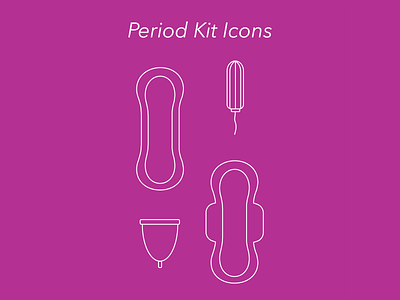 Period Kit Icons branding female icon iconography illustration illustrator minimal packaging pads period planned parenthood stickers tampons vector
