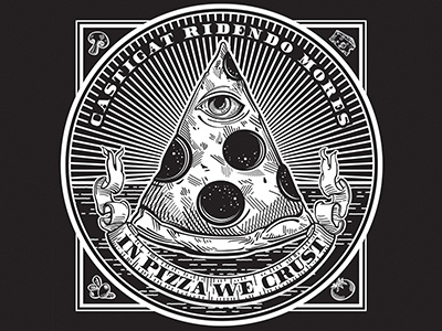 In Pizza We Crust conspiracy graphic design graphic tee not cool not cool co pizza pizza illuminati pizza party