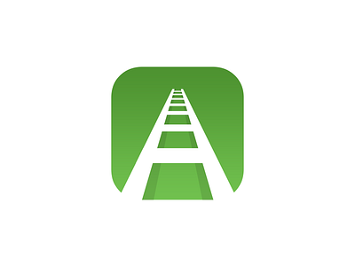 Logo design - TrainBoard app application flat gradient icon ios journey logo silhoutte train travel trip