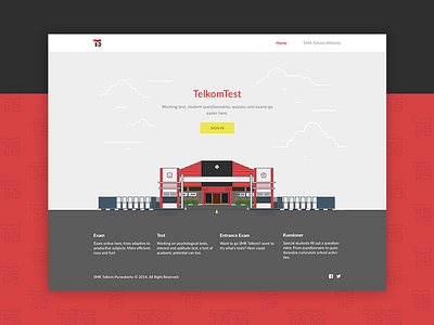 Landing Page - TelkomTest border building exercise flat illustration landing page minimal red stroke test web design website