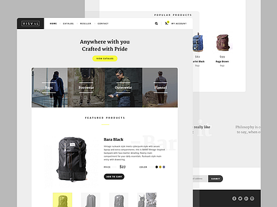 Visval Homepage ecommerce flat landing page minimal web design