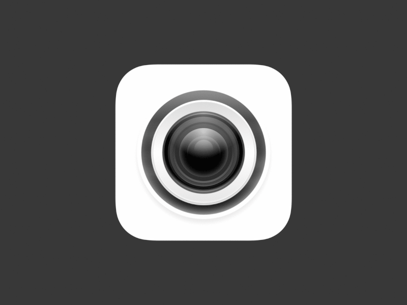 Light Camera App Icon animation app app icon concept flat minimal process skeumorphism