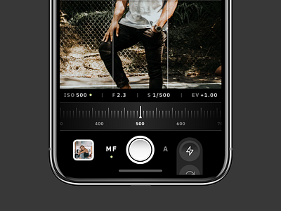 Light Manual Control Iteration app camera concept dslr flat minimal mobile shutter simple skeumorphism viewfinder