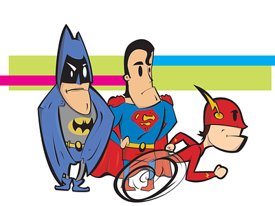 JUSTICE LEAGUE batman character flash flat illustration illustration illustration art justice league superhero superman vector