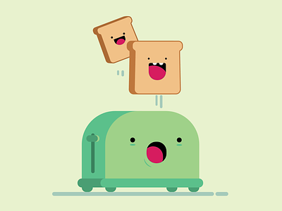 Toast character flat illustration illustration illustration art toast toaster vector
