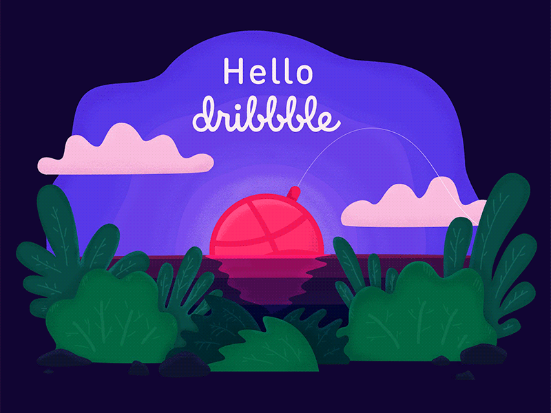 Hello Dribbble! adobe animate adobe photoshop cc gif animation hello dribbble illustration