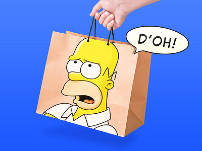 Homer bag adobe photoshop cc concept funny paper bag simpsons