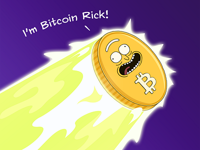 Bitcoin Rick adobe photoshop cc bitcoin funny humor illustration rick and morty