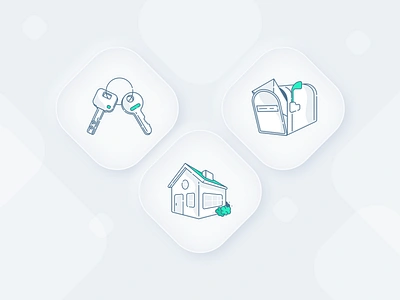 Outline illustrations design green home house illustration inspiration key keys mail mailbox neumorphic neumorphism outline outlines perspective sketch ui ux vector web