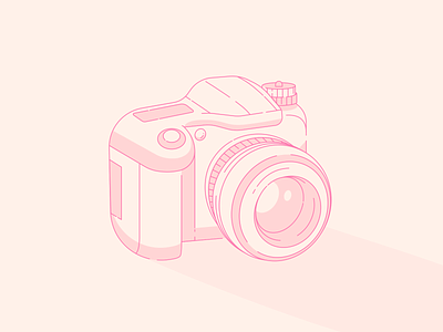 Camera camera design flash flat icon illustration inspiration outline outlines photography picture pink poto sketch ui ux vector warm web website