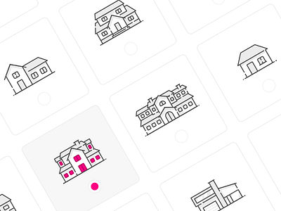 House Selection box building check checkbox design grey home house houses icon icons illustration inspiration outline outlines pink sketch ui vector web