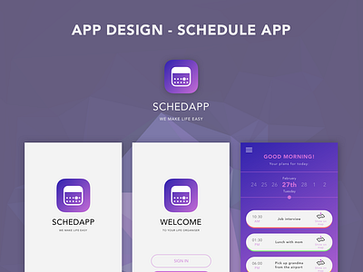 Schedapp app app design applicaiton design inspiration modern design sketch ui ux