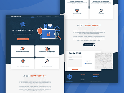 Instant Security web design dark design flat flat design icon illustration inspiration modern modern design modern website security sketch ui ux web web design website