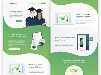 Financial Web Design design education financial illustration inspiration modern modern design modern website sketch ui ux vector web web design website