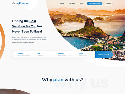 VacayPlanner web design design inspiration modern modern design sketch travel ui ux vacation web web design website